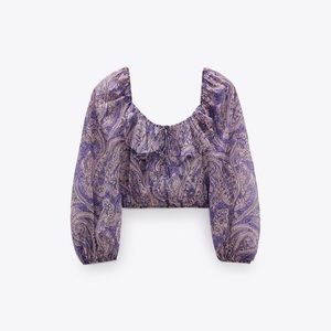 NWT ZARA Paisley Crop Top